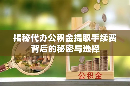 麦积揭秘代办公积金提取手续费背后的秘密与选择